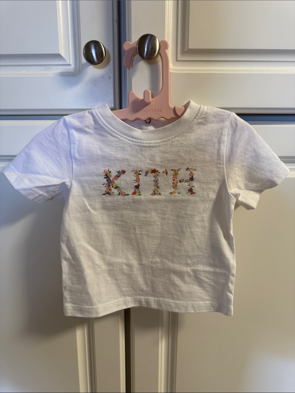 Kith White Tee with Multicolor Floral Logo